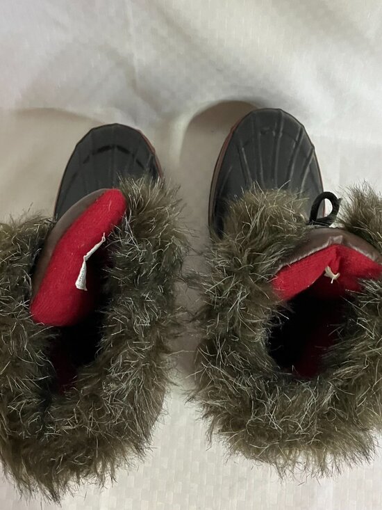 Tamarack Womens Snow Duck Boots Size 9 Red Plaid Fur Trim Thinsulate - Picture 5 of 8